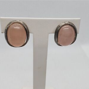 HP! Vintage Rose Quartz & Silver Earrings